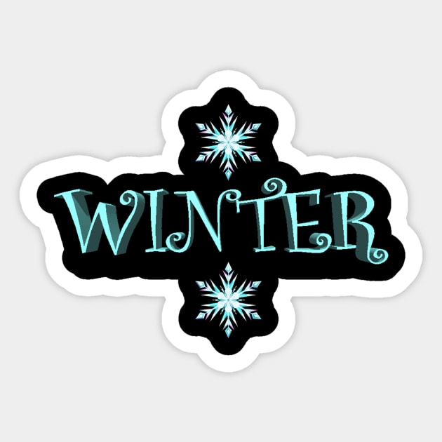 Winter blue sweet t shirt design popular design new Sticker by milica.brdar77@gmail.com